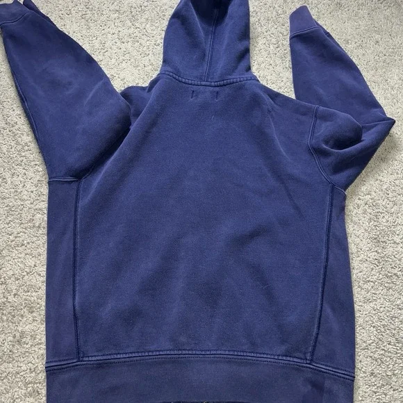VTG Polo Ralph Lauren Men's Heavyweight Full-Zip Hoodie Thermal Hood Navy Large - Picture 6 of 6